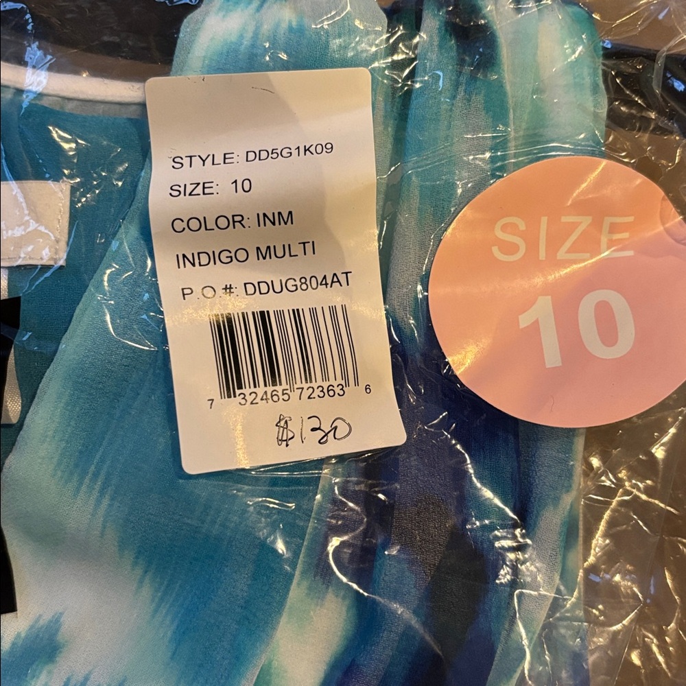 Elegant Blue Floral Women's Dress - Picture 5 of 5